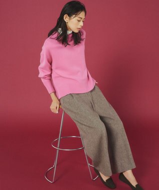 組曲 【洗える】フライスタートルネック カットソー アイボリー系