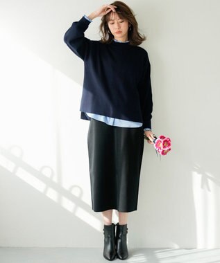 ANY SIS S ラインポイント ニット ネイビー