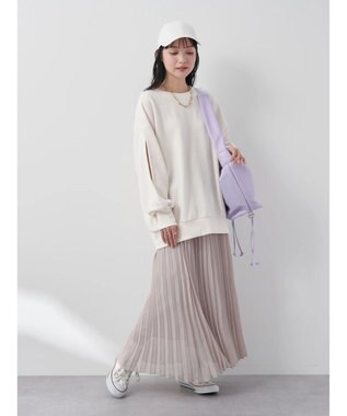 earth music&ecology 袖スリットスウェット Ivory