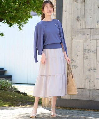 ANY SIS 【美人百花6月号掲載】フレンチスリーブニット Tシャツ ダルブルー