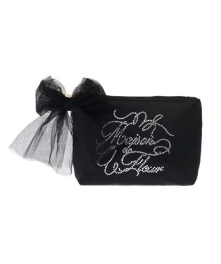 Maison de FLEUR ラインストーンポーチ Black