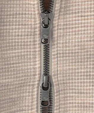 JOSEPH ABBOUD 【ストレッチ/ソフト/洗える/JAPANファブリック】ウールブロックピケ スタンドジップ アウター ベージュ系