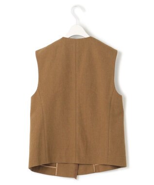 ICB コットンリネンキャンバス ジレ キャメル系