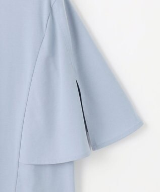 J.PRESS LADIES 【洗える・接触冷感】プレーティングジャージー ケープ風 カットソー スモーキーブルー系