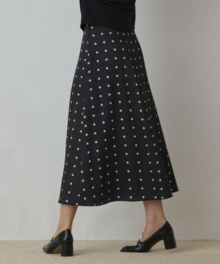 GRACE CONTINENTAL ドットスカート ブラック