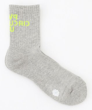 PW CIRCULUS 【MEN】【土踏まずをサポート】ロゴ ミドルソックス ライトグレー