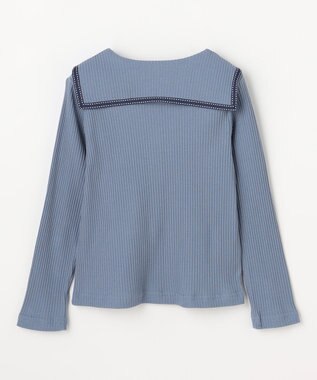 組曲 KIDS 【110-140㎝】 セーラーカラー リブトップス サックスブルー