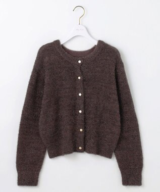 ANY SIS 【前後着用可】スパークルシャギー カーディガン ブラウン