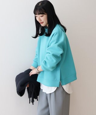 AMERICAN HOLIC サイドスリットポンチプルオーバー Blue Green