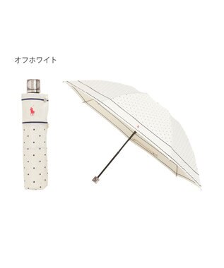 MOONBAT POLO RALPH LAUREN（ポロ ラルフローレン)ドット ポロポニー 雨傘 折りたたみ傘 オフホワイト