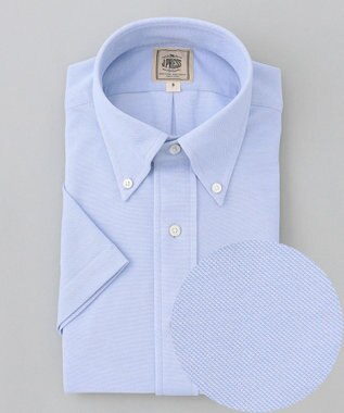 酷暑の清潔感もこれ一枚で【吸水速乾 / 抗菌防臭 / 防シワ】【J.PRESS OXFORD JERSEY】カノコインレイ半袖 シャツ / B.D.