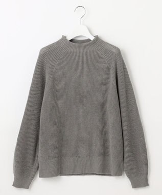 自由区 【洗える】コットンウールミドルゲージプルオーバー ニット スレート