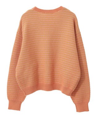 AMERICAN HOLIC Ｍｉｘ編み地ニットプルオーバー Orange