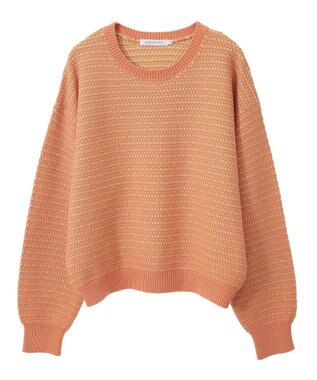 AMERICAN HOLIC Ｍｉｘ編み地ニットプルオーバー Orange