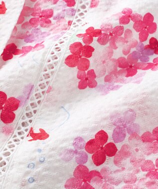 MIKI HOUSE HOT BISCUITS 【ミキハウス】【80-150cm】 アジサイ柄甚平スーツ 白