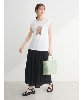 Green Parks フラワーフォトコンパクトプルオーバー White