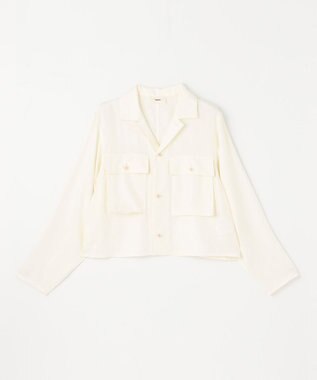 NAVE 【ReNAVE・セットアップ可/洗える/UVケア/接触冷感】フィブリルシャンブレー オープンカラーシャツ アイボリー系