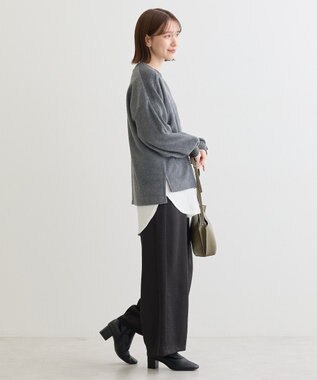 Green Parks フリース袖リブドッキングプルオーバーⅡ Gray