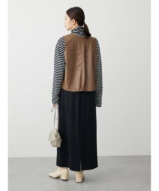 Green Parks フェイクレザーベスト Brown