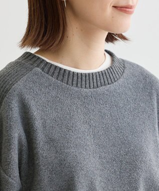 Green Parks フリース袖リブドッキングプルオーバーⅡ Gray