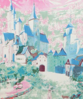 MOONBAT Hanato(ハナト) シルクウールストール ノイシュヴァンシュタイン城／幅60cm ピンク