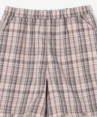 ANY KIDS 裾 スカラップ チェック パンツ ベージュ系チェック