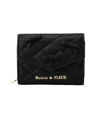 Maison de FLEUR ロンバスキルトリボンウォレット Black