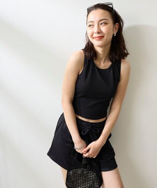 OP／FILA 【ocean pacific】ラッシュガード付き水着4点セット タンキニデザイン ブラック