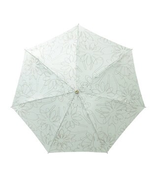MOONBAT 【新色追加】ランバン オン ブルー 折りたたみ傘 フラワー柄サテンジャガードプリント 簡単開閉 ミントグリーン