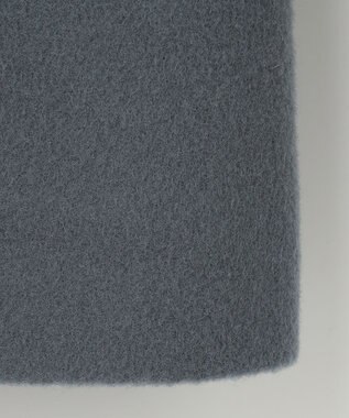 J.PRESS LADIES L ショートビーバー ノーカラーコート ダルブルー系