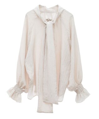 Green Parks ボウタイリボンブラウス Ivory