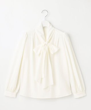 Feroux 【新色追加・洗える】ボリューム リボンタイ ブラウス アイボリー系