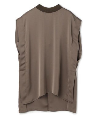 uncrave ライトダブルサテン タックブラウス