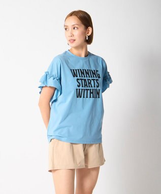 OP／FILA 【Kappa】フリル半袖Tシャツ ブルー