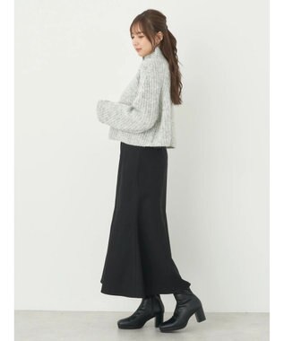 earth music&ecology フロントボタンスカート Black