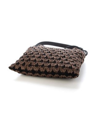 UNBILLION カシュカシュ cachecache / 配色編みワンハンドルトート カゴバッグ チョコ