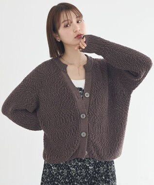 earth music&ecology 【予約】ぽんぽんスキッパーカーディガン