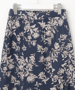 Feroux フラワーモチーフプリント スカート ネイビー系1