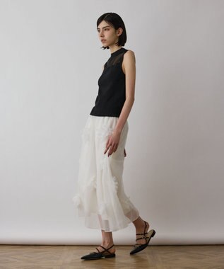 GRACE CONTINENTAL シアーグロスニットトップ ブラック