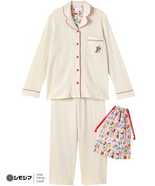 une nana cool MADE WITH シモジマ 【綿100%】開襟ワッフルパジャマ