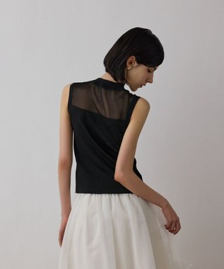 GRACE CONTINENTAL シアーグロスニットトップ ブラック