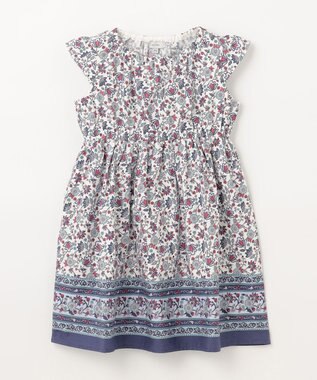 ANY KIDS プリント サマー ワンピース ネイビー×モロッカン