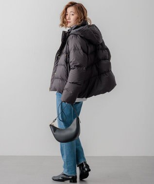 23区 L 【洗える/撥水加工】シレータフタ コンパクト ダウンコート グレー系