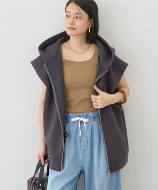 AMERICAN HOLIC ポンチZIPフーディーベスト Ivory