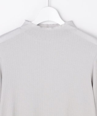 J.PRESS LADIES L シルク混ベアテレコ ハイネック シアー カットソー ライトグレー系