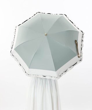 AURORA Beaurance （ビューランス）バイカラーフリル晴雨兼用パラソル（折りたたみ傘） ミントグリーン