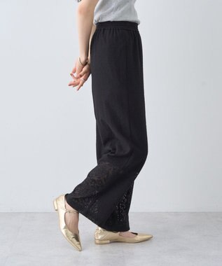 earth music&ecology レースイージーパンツ Black