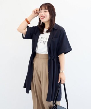 Green Parks ウエストリボンミディ丈ワンピース