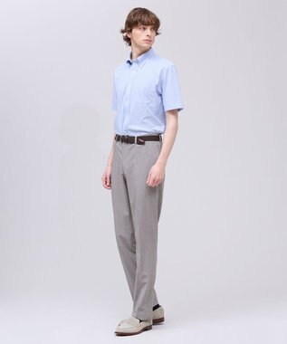 J.PRESS MEN 【吸水速乾 / 抗菌防臭 / 遮熱 / 防シワ】【J.PRESS OXFORD JERSEY】カノコインレイ半袖 シャツ / B.D. サックスブルー系