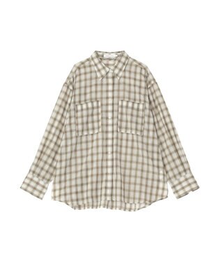 AMERICAN HOLIC シアーチェックシャツ Light Beige